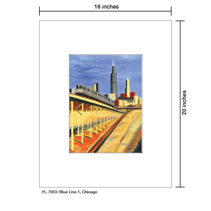 Blue Line 1, Chicago, Print (#7950)