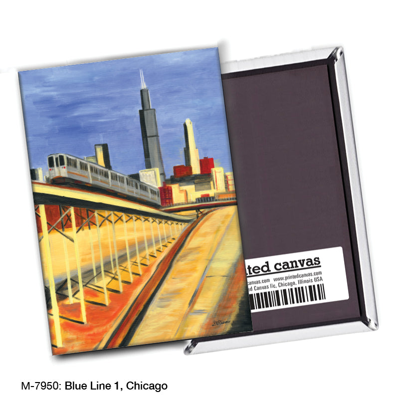 Blue Line 1, Chicago, Magnet (7950)