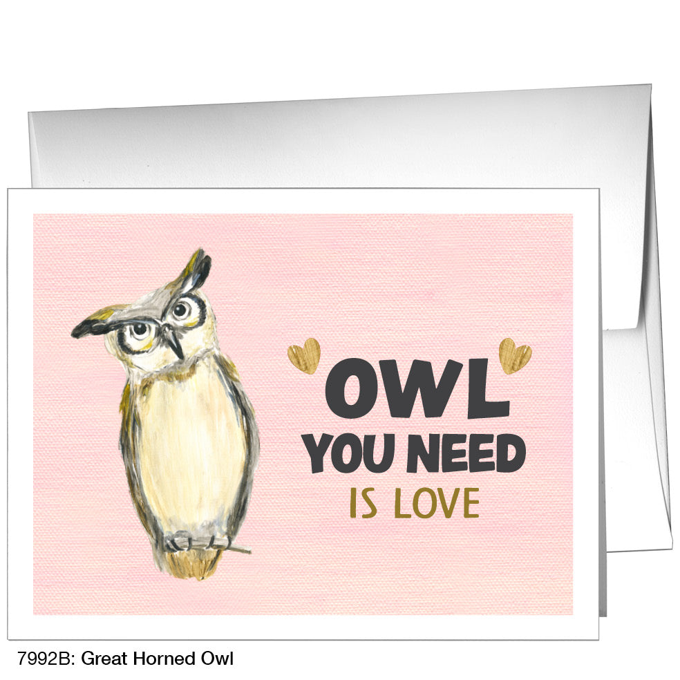 Great Horned Owl, Greeting Card (7992B)