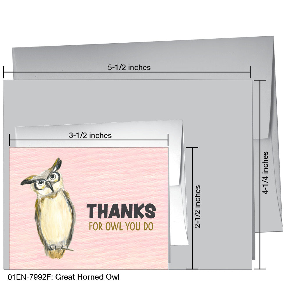 Great Horned Owl, Greeting Card (7992F)