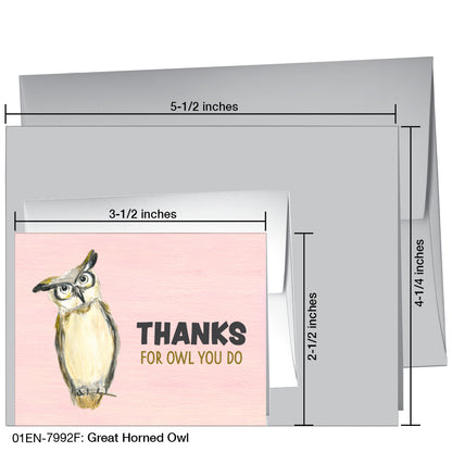 Great Horned Owl, Greeting Card (7992F)