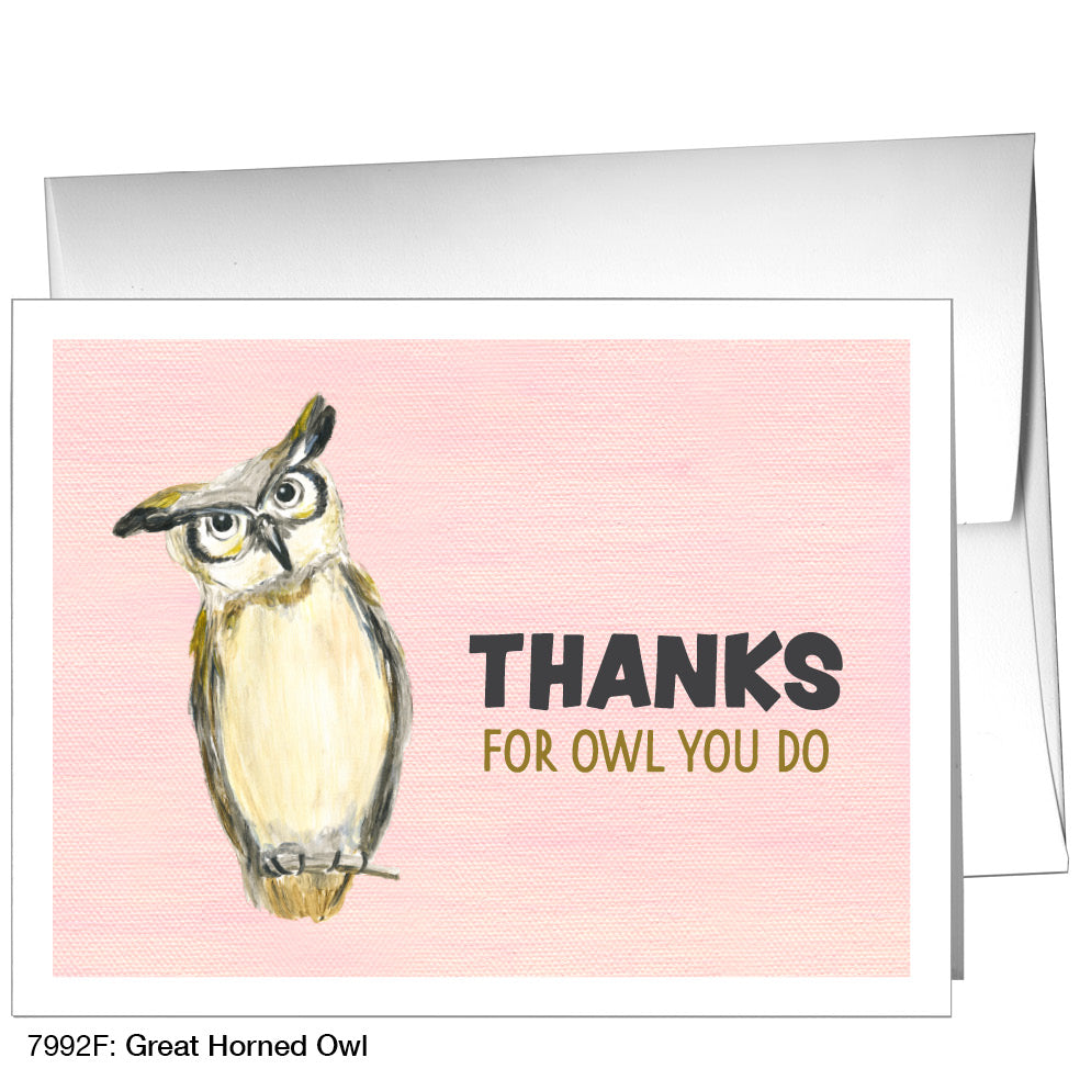 Great Horned Owl, Greeting Card (7992F)