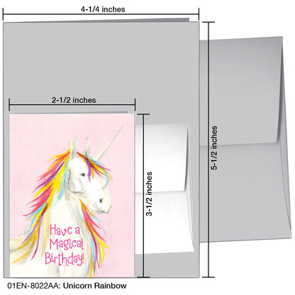 Unicorn Rainbow, Greeting Card (8022AA)