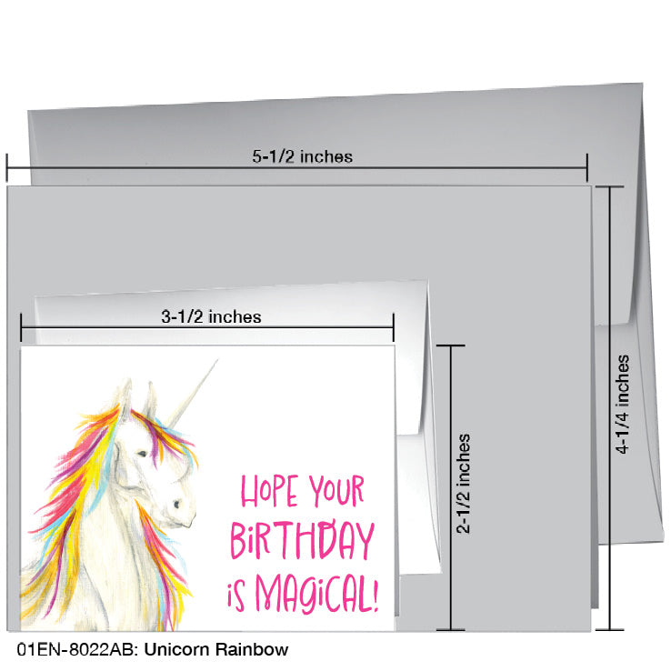 Unicorn Rainbow, Greeting Card (8022AB)