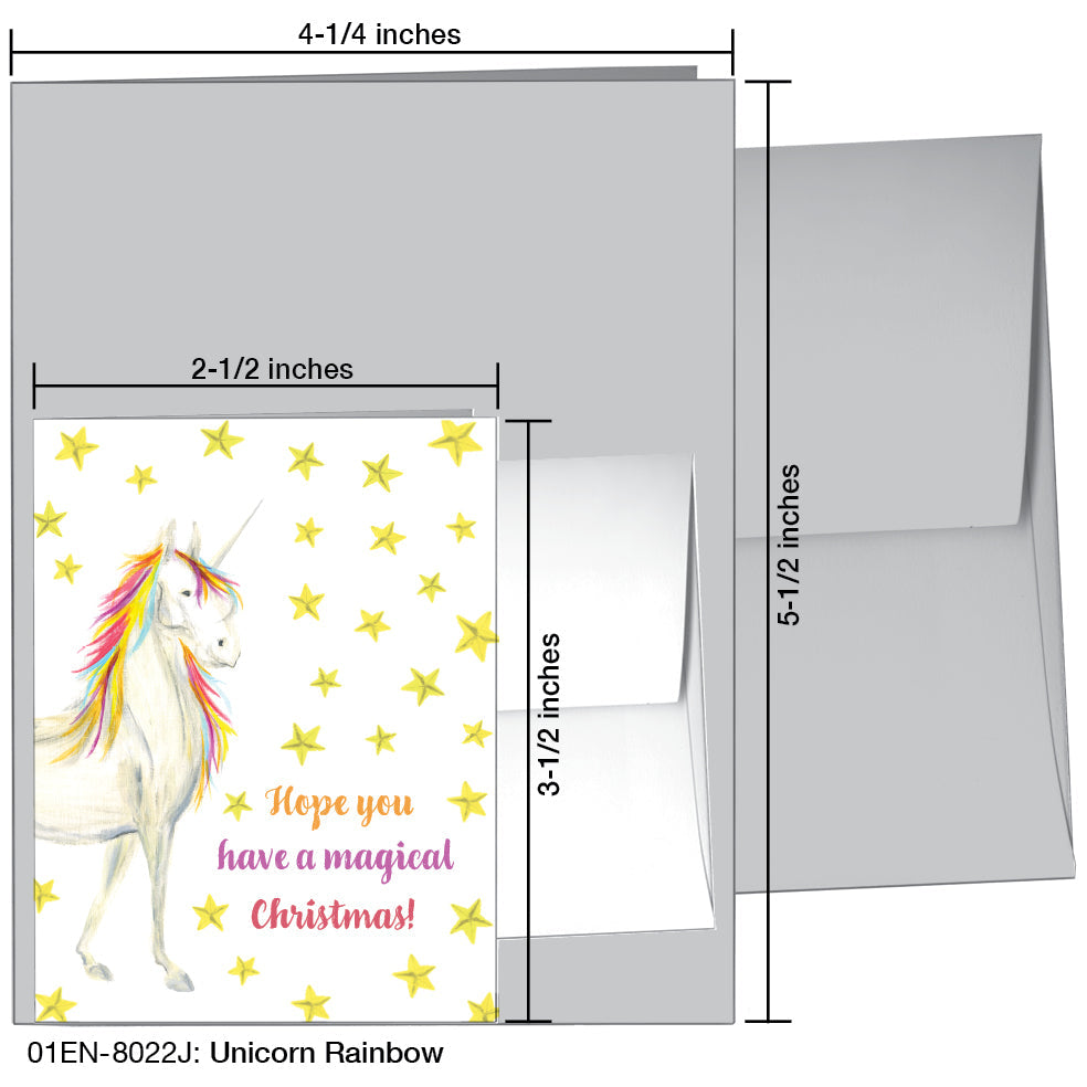 Unicorn Rainbow, Greeting Card (8022J)