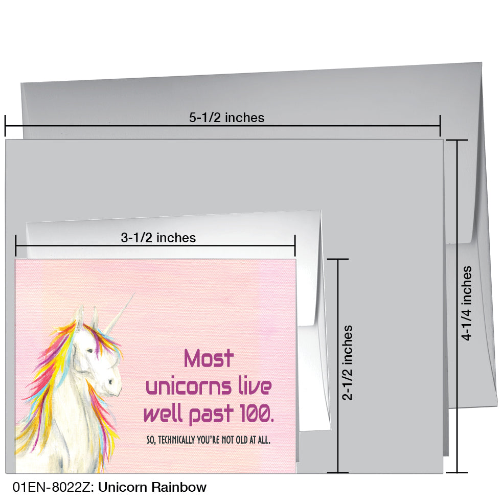 Unicorn Rainbow, Greeting Card (8022Z)