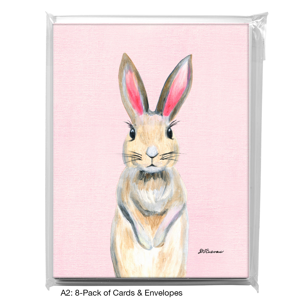 Bunny Pink Ears, Greeting Card (8046)