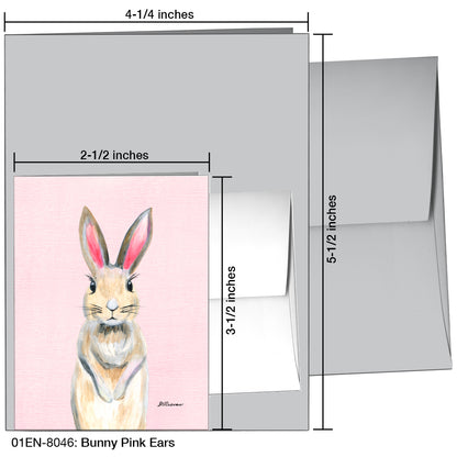 Bunny Pink Ears, Greeting Card (8046)