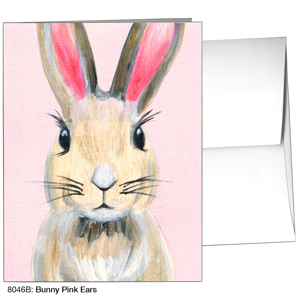 Bunny Pink Ears, Greeting Card (8046B)