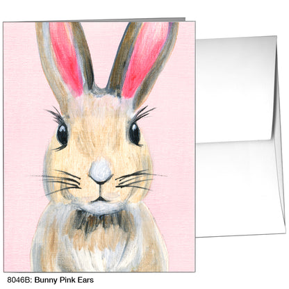 Bunny Pink Ears, Greeting Card (8046B)