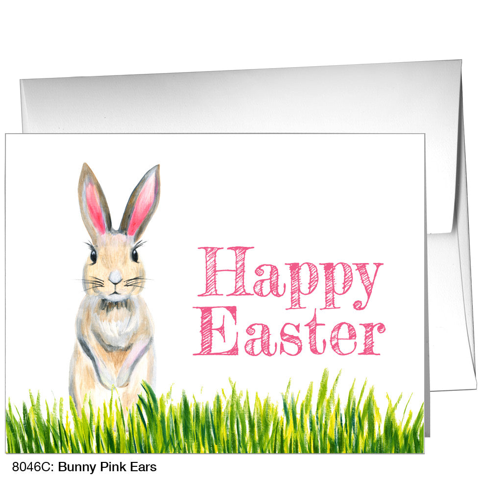 Bunny Pink Ears, Greeting Card (8046C)