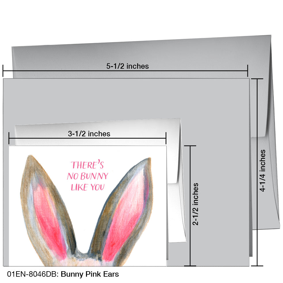 Bunny Pink Ears, Greeting Card (8046DB)