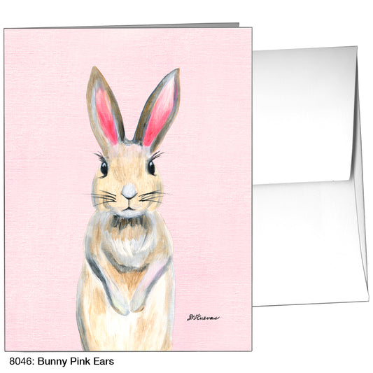 Bunny Pink Ears, Greeting Card (8046)