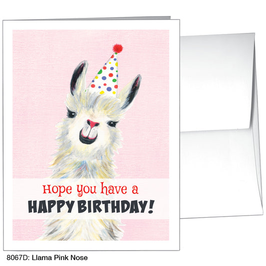 Llama Pink Nose, Greeting Card (8067D)