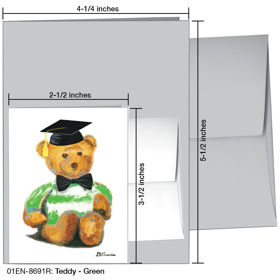 Teddy - Green, Greeting Card (8691R)