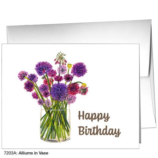 Alliums In Vase, Greeting Card (7203A)