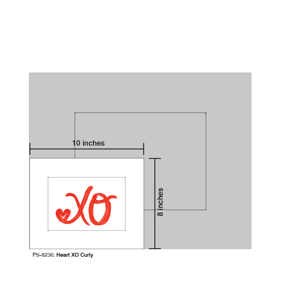 Heart XO Curly, Print (#8236)