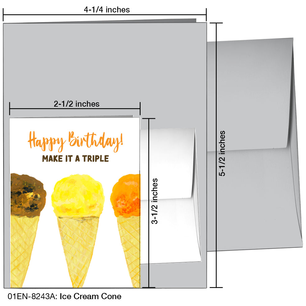 Ice Cream Cone, Greeting Card (8243A)