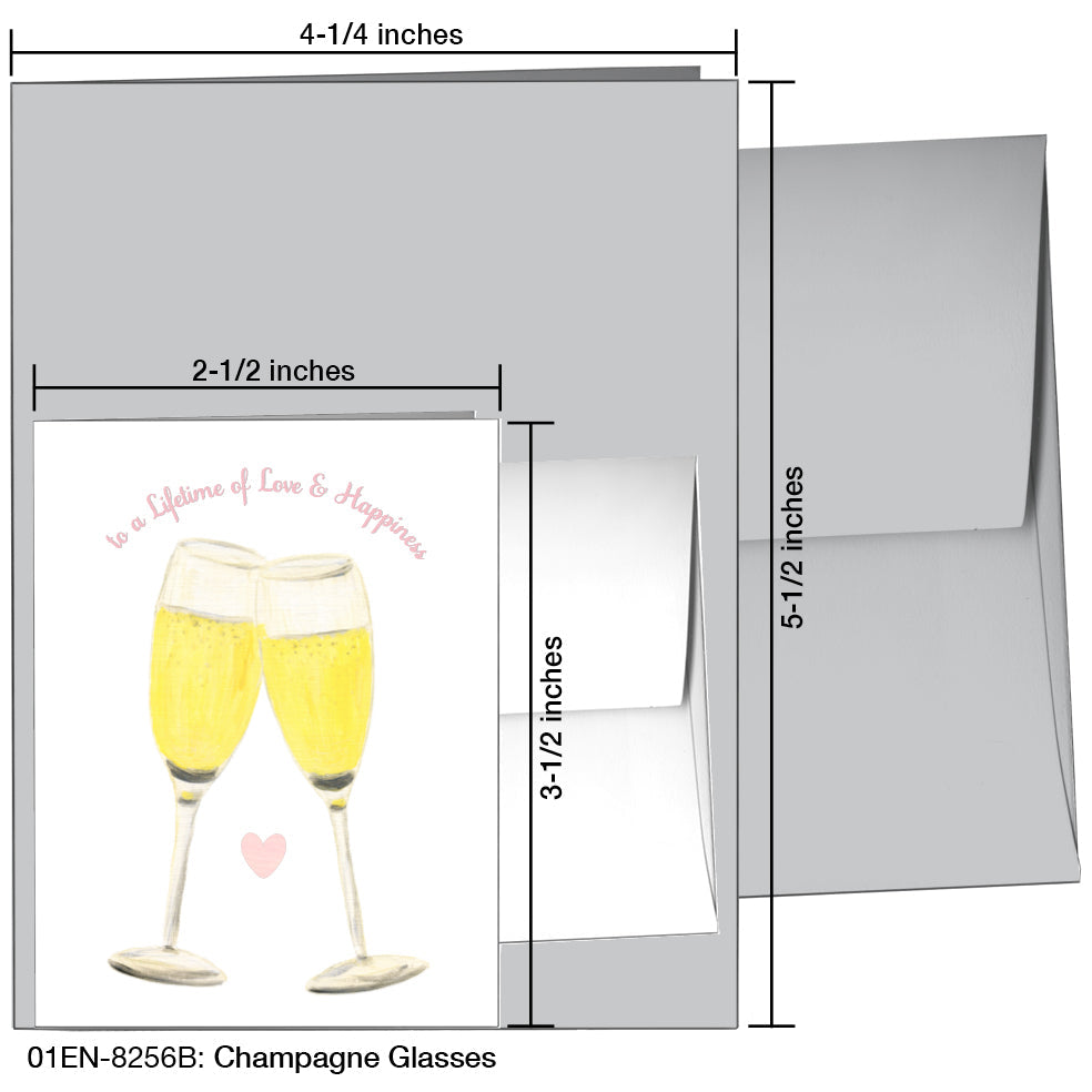 Champagne Glasses, Greeting Card (8256B)