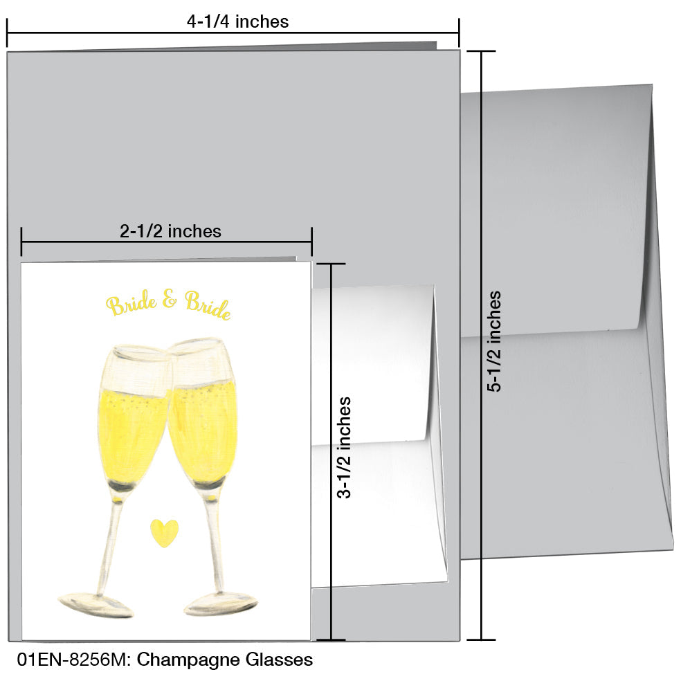 Champagne Glasses, Greeting Card (8256M)