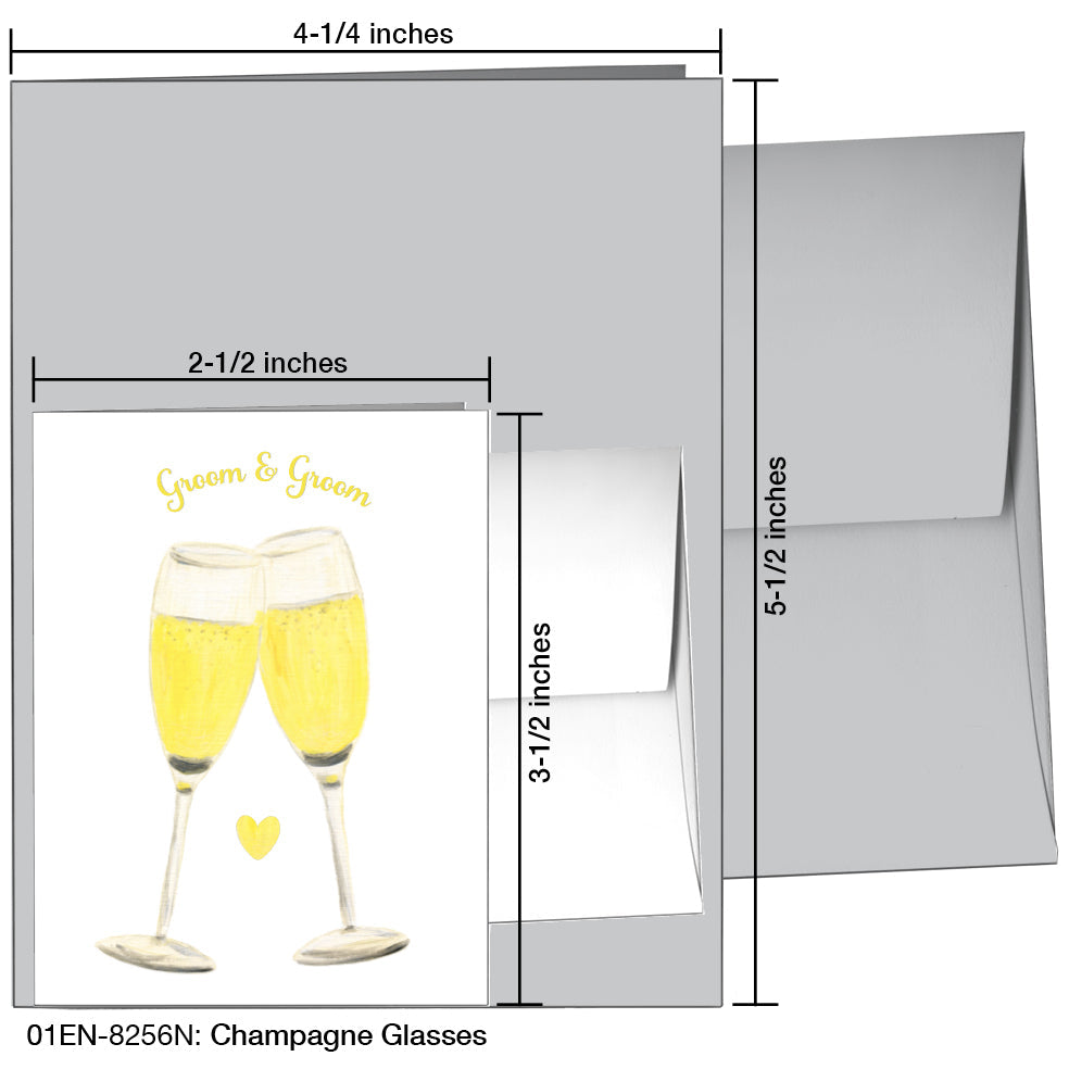 Champagne Glasses, Greeting Card (8256N)