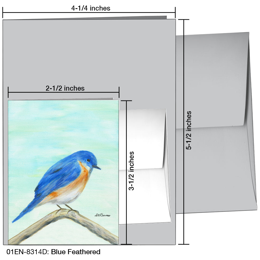 Blue Feathered, Greeting Card (8314D)