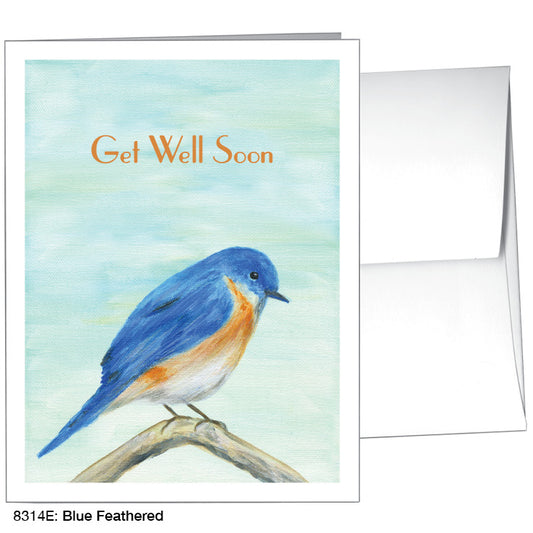 Blue Feathered, Greeting Card (8314E)