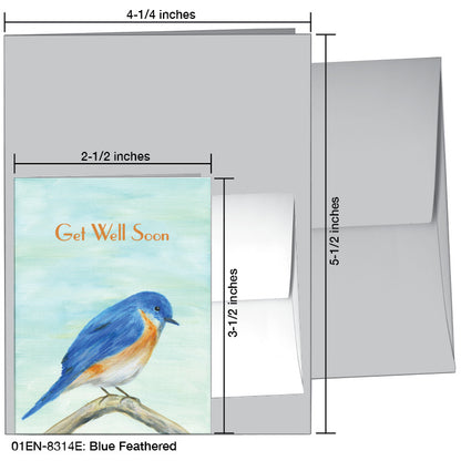 Blue Feathered, Greeting Card (8314E)