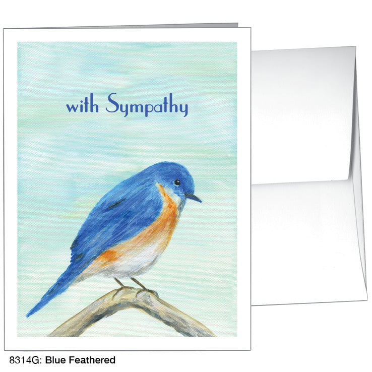 Blue Feathered, Greeting Card (8314G)