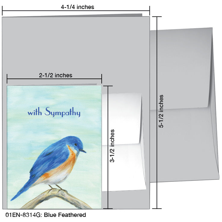 Blue Feathered, Greeting Card (8314G)