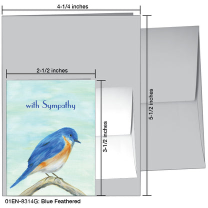 Blue Feathered, Greeting Card (8314G)