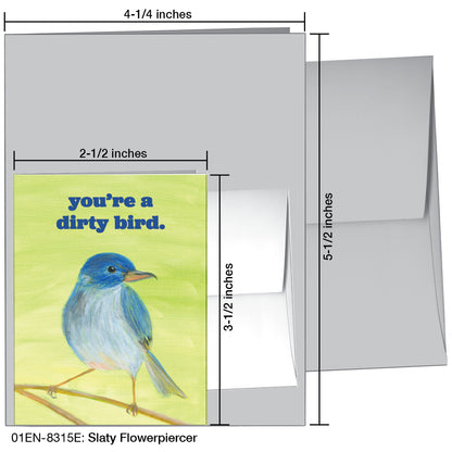 Slaty Flowerpiercer, Greeting Card (8315E)