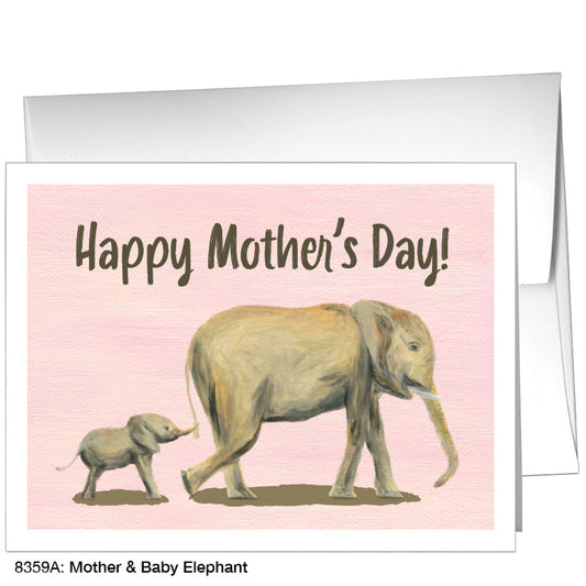 Mother & Baby Elephant, Greeting Card (8359A)