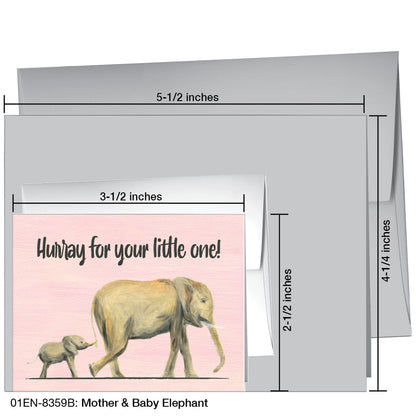 Mother & Baby Elephant, Greeting Card (8359B)