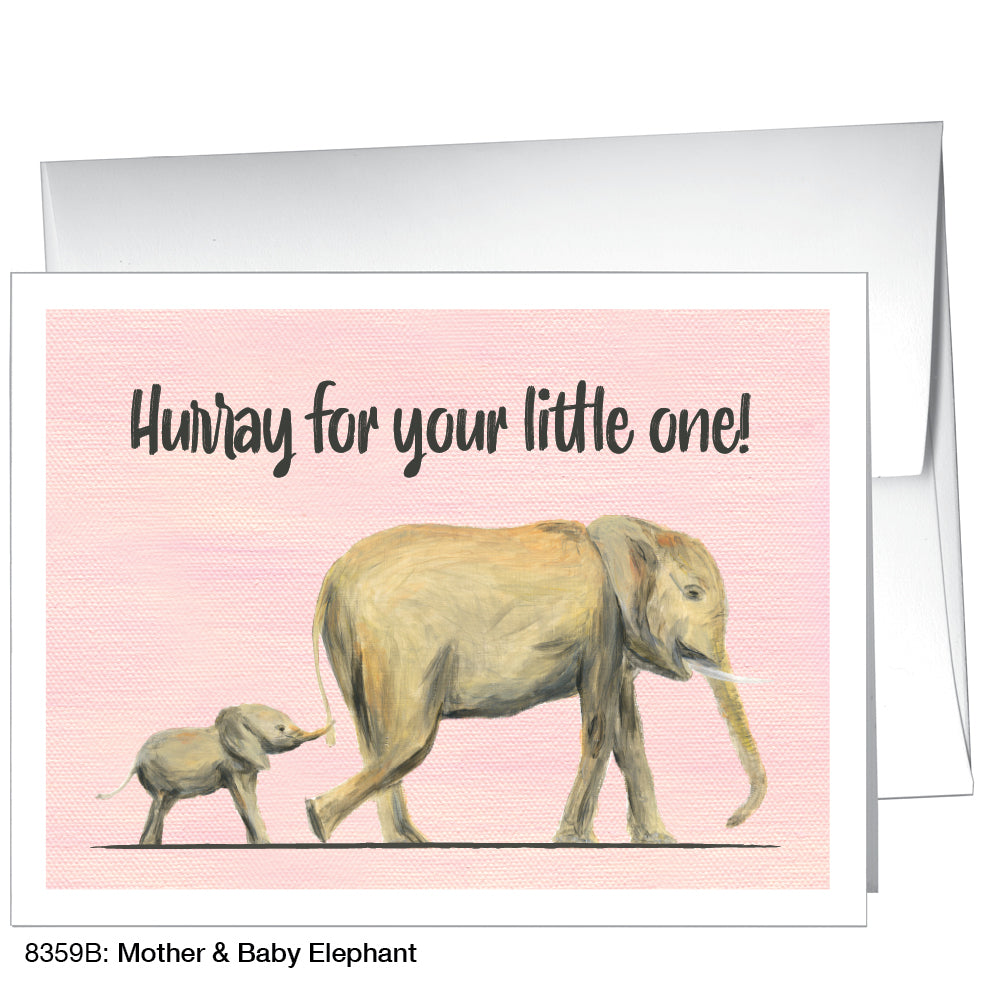 Mother & Baby Elephant, Greeting Card (8359B)