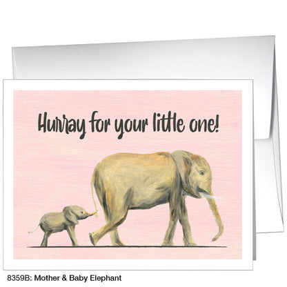 Mother & Baby Elephant, Greeting Card (8359B)