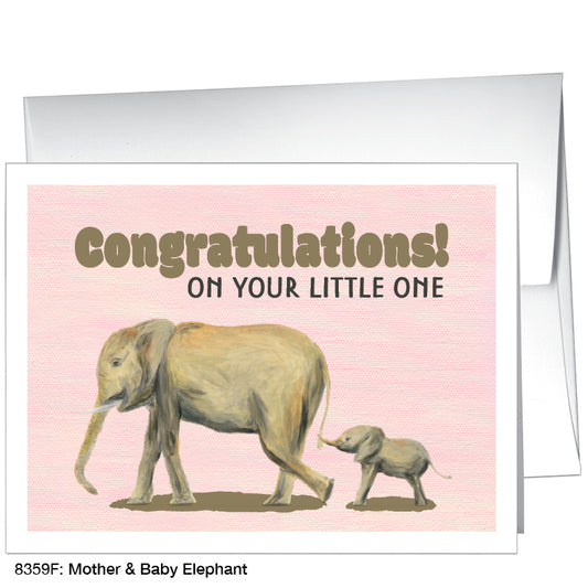 Mother & Baby Elephant, Greeting Card (8359F)