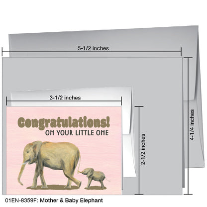 Mother & Baby Elephant, Greeting Card (8359F)