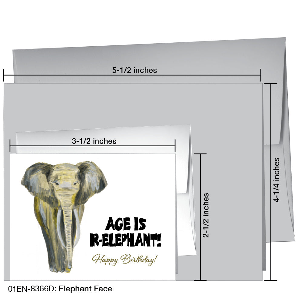 Elephant Face, Greeting Card (8366D)