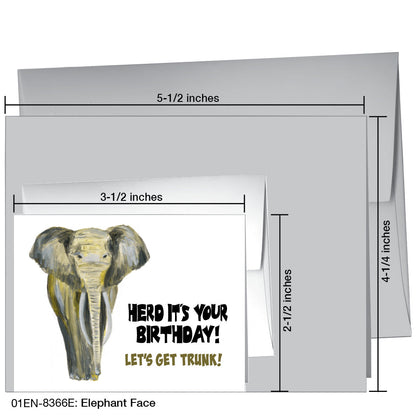 Elephant Face, Greeting Card (8366E)