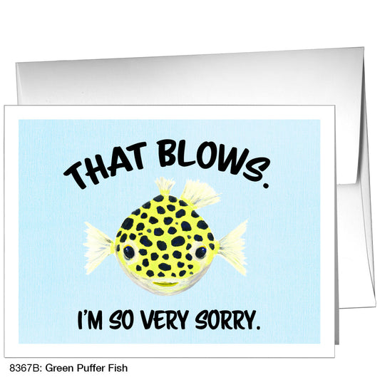 Green Puffer Fish, Greeting Card (8367B)