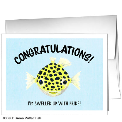 Green Puffer Fish, Greeting Card (8367C)