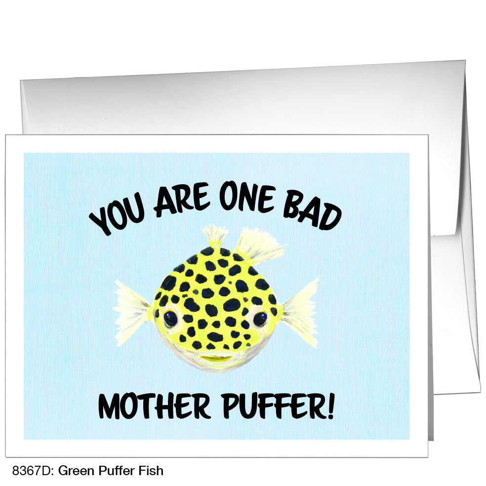 Green Puffer Fish, Greeting Card (8367D)