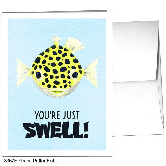 Green Puffer Fish, Greeting Card (8367F)