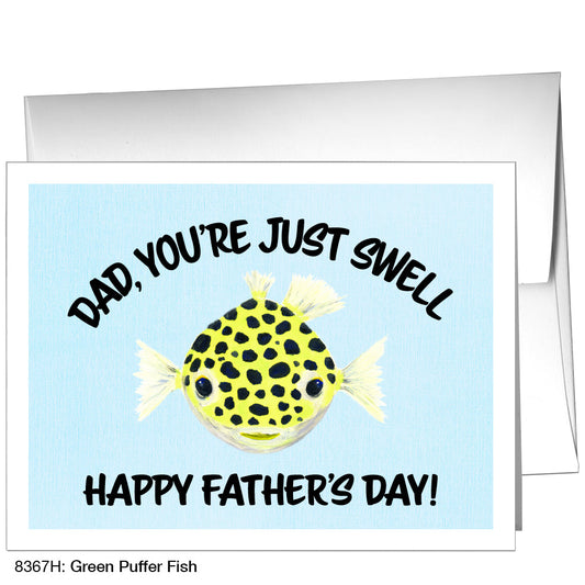 Green Puffer Fish, Greeting Card (8367H)