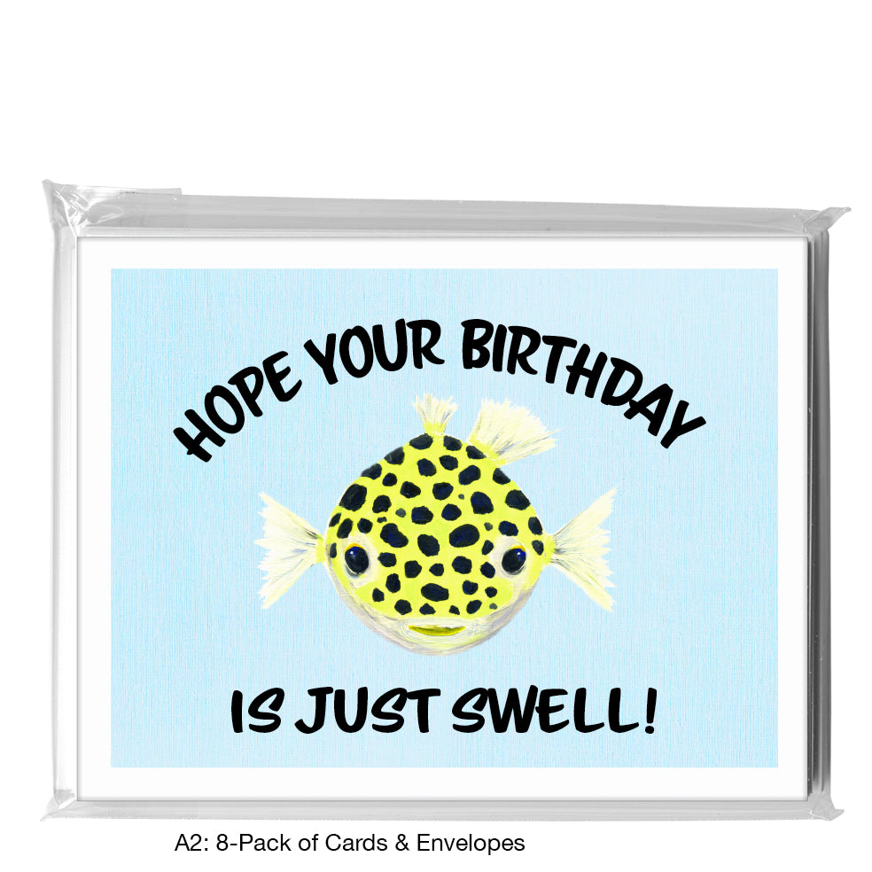 Green Puffer Fish, Greeting Card (8367J)