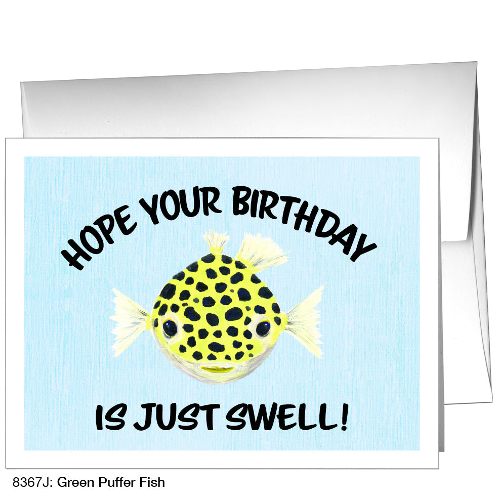 Green Puffer Fish, Greeting Card (8367J)