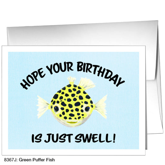 Green Puffer Fish, Greeting Card (8367J)