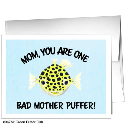 Green Puffer Fish, Greeting Card (8367M)