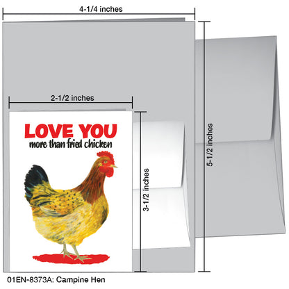 Campine Hen, Greeting Card (8373A)